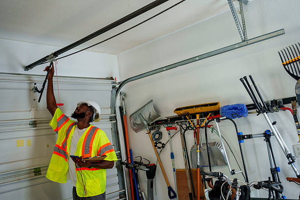 Professional Garage Door Panel Replacement technician working in Menominee, MI